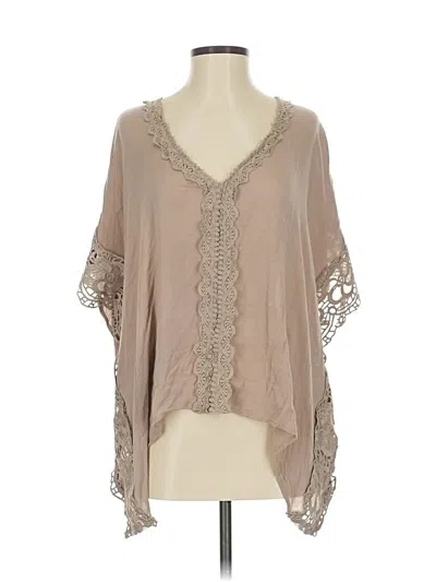 Pre-owned Kye Mi 3/4 Sleeve Blouse In Brown
