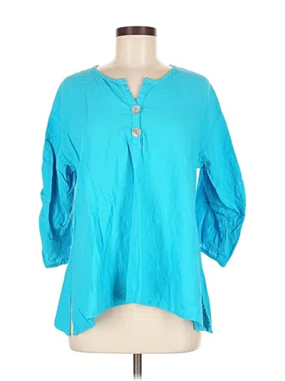 Pre-owned Lulu-b 3/4 Sleeve T-shirt In Blue