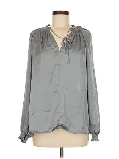 Pre-owned Lucky Brand Long Sleeve Blouse In Gray