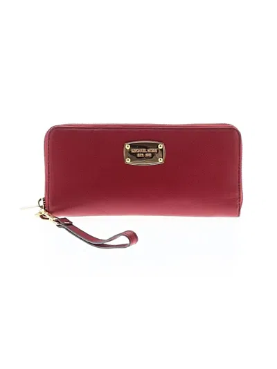 Pre-owned Michael Michael Kors Leather Wallet In Red