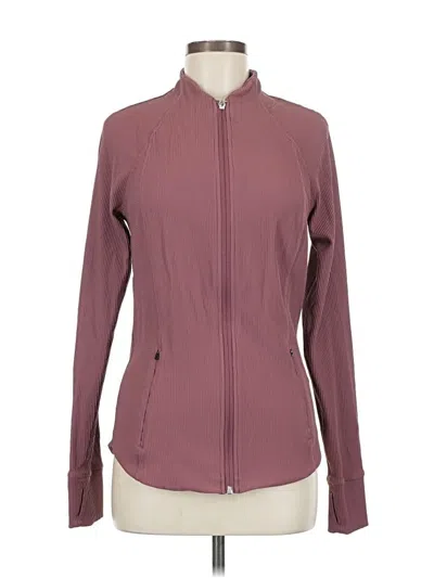 Pre-owned Athleta Track Jacket In Burgundy