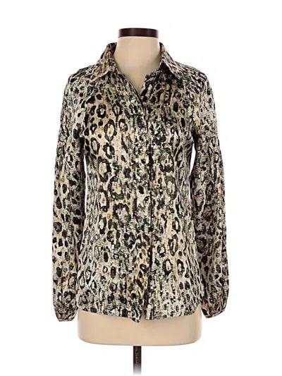 Pre-owned Robert Graham Long Sleeve Blouse In Black
