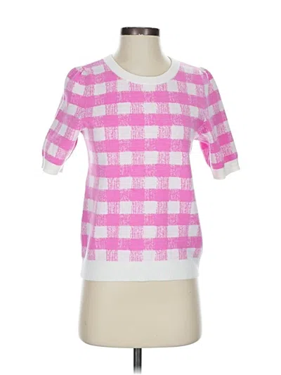 Pre-owned Maeve By Anthropologie Short Sleeve Top Pink Square Neckline Tops
