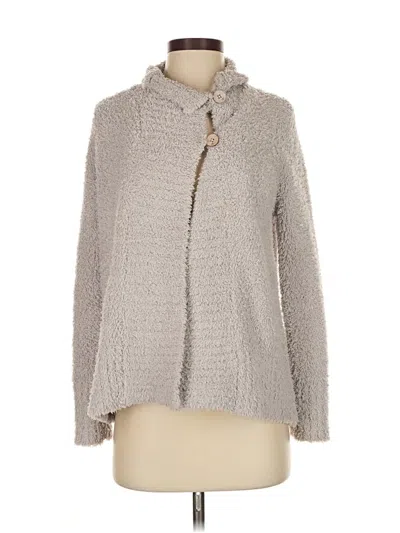 Pre-owned Barefoot Dreams Cozychic Lite Cardigan Sweater In Gray