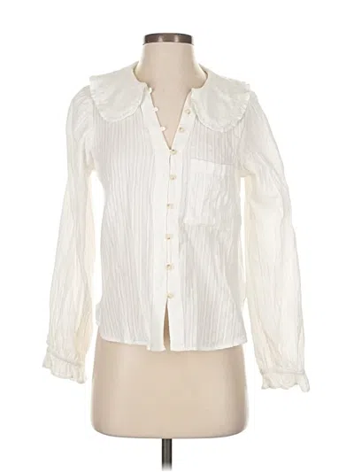 Pre-owned Pilcro Long Sleeve Blouse In White