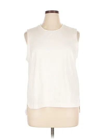 Pre-owned Athleta Sleeveless T-shirt In White