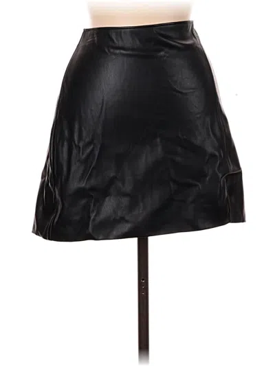 Pre-owned Hollister Faux Leather Skirt In Black