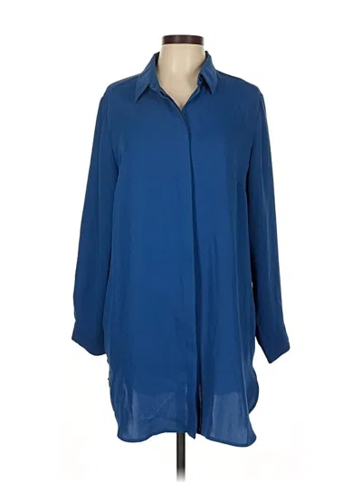 Pre-owned Chico's 3/4 Sleeve Blouse In Blue