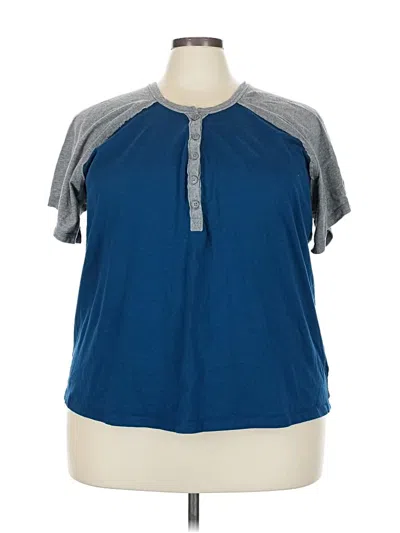 Pre-owned Torrid Short Sleeve Henley Shirt In Blue