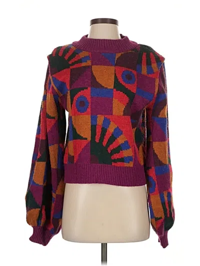 Pre-owned Farm Rio Pullover Sweater In Purple