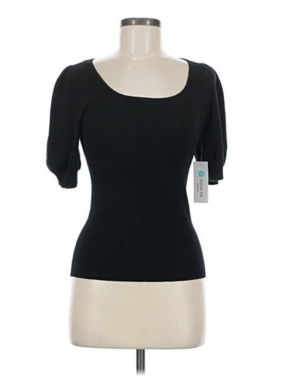 Pre-owned Pink Clover Short Sleeve Top Black Sweetheart Neckline Tops