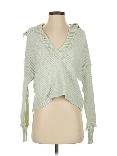Pre-owned Free People Pullover Sweater In Green