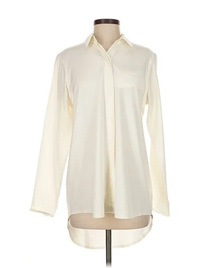 Pre-owned Athleta Long Sleeve Blouse In White