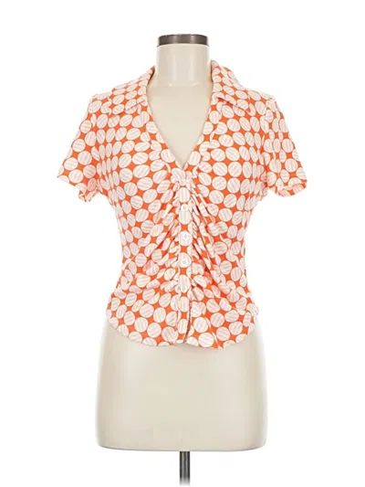 Pre-owned Maeve By Anthropologie Short Sleeve Blouse In Orange