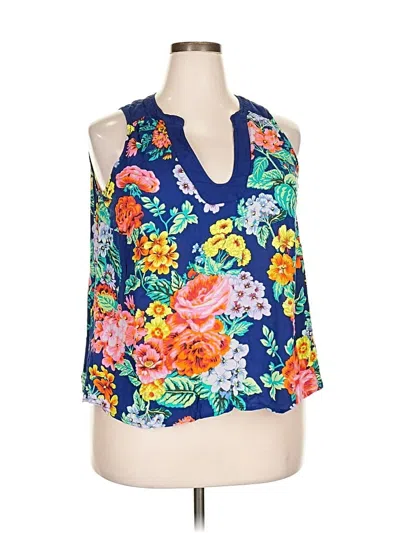 Pre-owned Maeve By Anthropologie Sleeveless Blouse In Blue