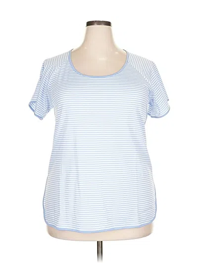 Pre-owned Lake Short Sleeve Top Blue Scoop Neck Tops