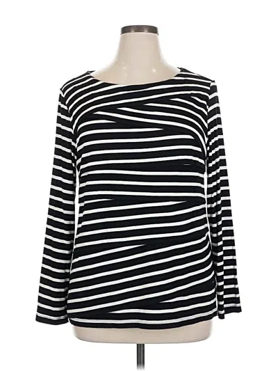 Pre-owned Chico's Long Sleeve T-shirt In Black