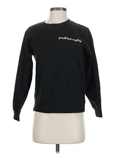 Pre-owned Petite Studio New York Long Sleeve Top Black Crew Neck Tops