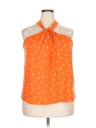 Pre-owned Lane Bryant Tank Top Orange Halter Neckline Tops