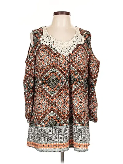 Pre-owned Notations 3/4 Sleeve T-shirt In Brown