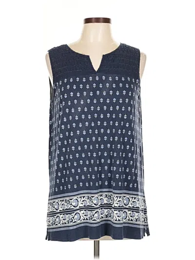 Pre-owned Lila Rose Sleeveless Blouse In Blue