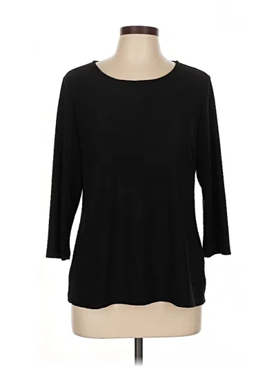 Pre-owned Jm Collection 3/4 Sleeve T-shirt In Black