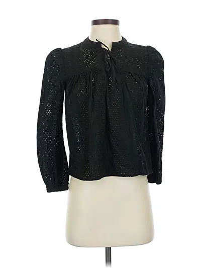 Pre-owned Madewell Long Sleeve Blouse In Black