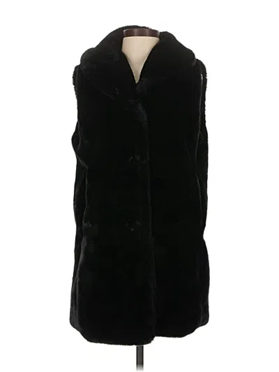 Pre-owned Echo Faux Fur Vest In Black