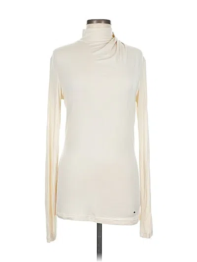 Pre-owned Les Copains Long Sleeve Turtleneck In White