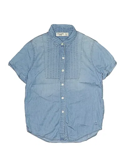 Pre-owned Abercrombie Kids' Short Sleeve Button Down Shirt In Blue