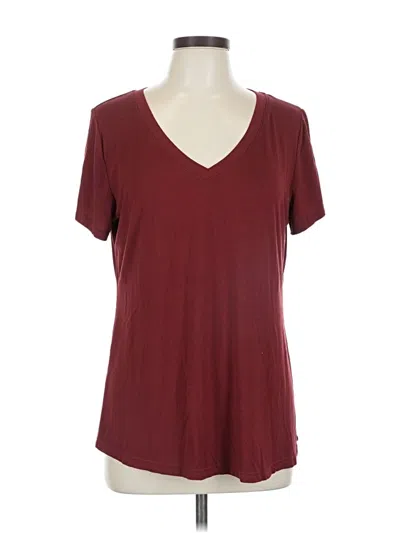 Pre-owned Unbranded Short Sleeve T-shirt In Burgundy