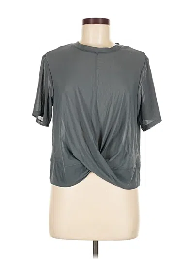 Pre-owned Apana Short Sleeve Top Gray Keyhole Neckline Tops