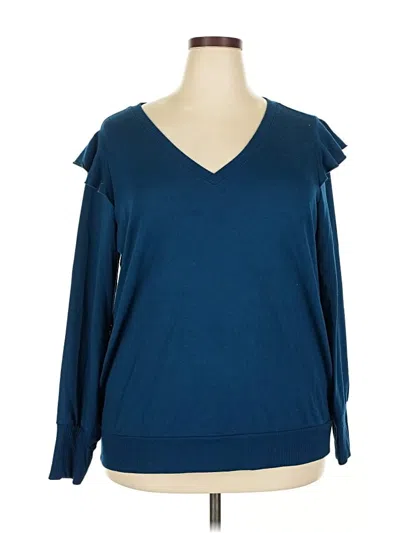 Pre-owned Torrid 3/4 Sleeve T-shirt In Blue