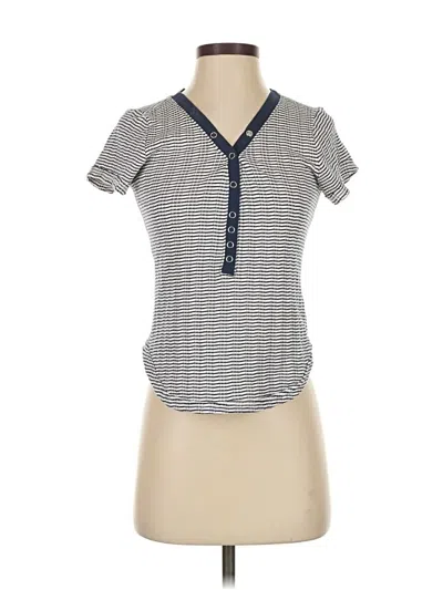 Pre-owned Pilcro Short Sleeve Henley Shirt In Gray