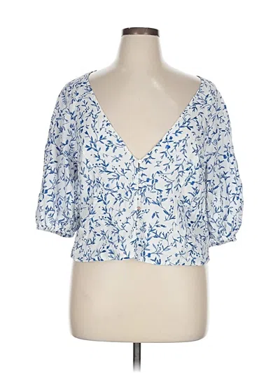 Pre-owned H&m 3/4 Sleeve Blouse In White