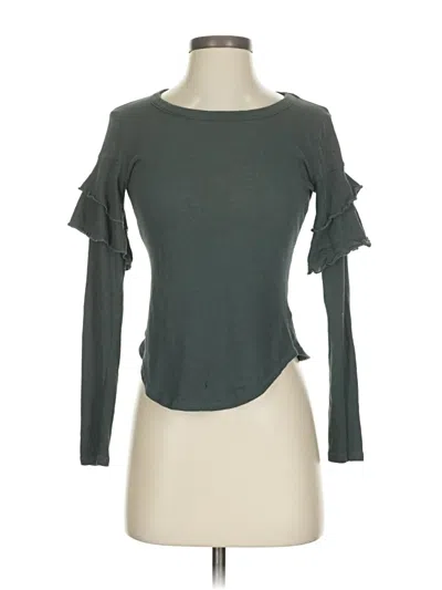 Pre-owned Chaser Long Sleeve Top Green Keyhole Neckline Tops