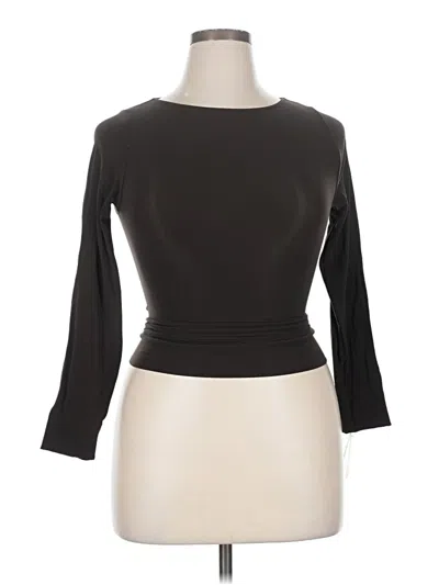 Spanx 3/4 Sleeve T-shirt In Black