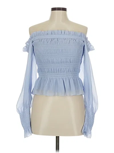 Allsaints Long Sleeve Blouse In Blue