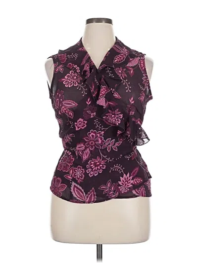 Pre-owned New York And Company Sleeveless Blouse In Burgundy