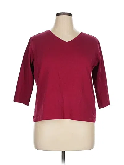 Pre-owned L.l.bean 3/4 Sleeve T-shirt In Burgundy