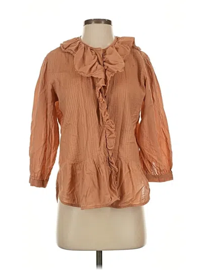 Pre-owned Leon & Harper 3/4 Sleeve Blouse In Brown