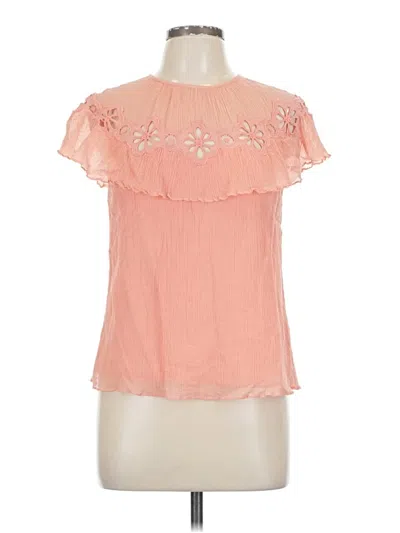 Pre-owned Rebecca Taylor Short Sleeve Blouse In Pink