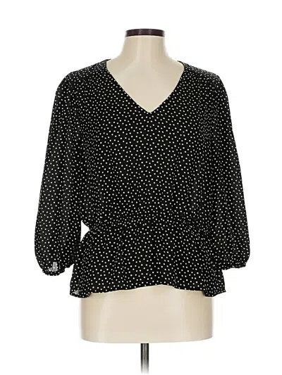 Pre-owned Madison 3/4 Sleeve Blouse In Black