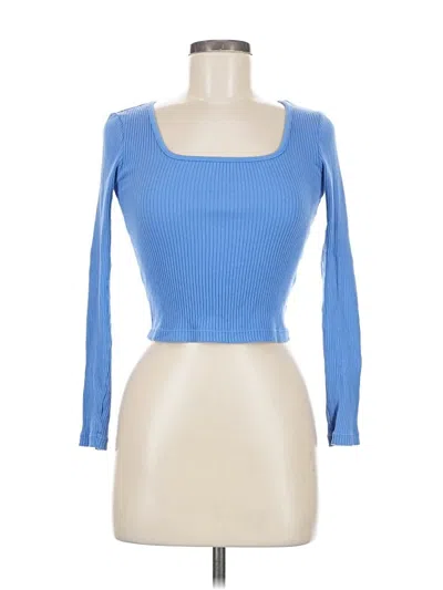 Pre-owned Uniqlo 3/4 Sleeve T-shirt In Blue