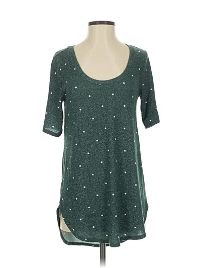 Pre-owned 24/7 Maurices Short Sleeve Top Green Stars Pattern Scoop Neck Tops