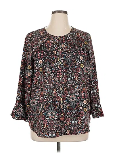 Pre-owned Lauren Conrad 3/4 Sleeve Blouse In Black