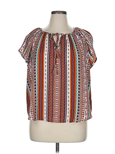 Pre-owned Liverpool Los Angeles Short Sleeve Blouse In Orange