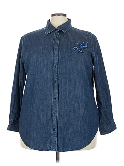 Pre-owned Polo Ralph Lauren Long Sleeve Button Down Shirt In Blue