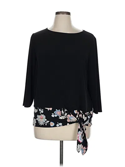 Pre-owned Chico's 3/4 Sleeve T-shirt In Black