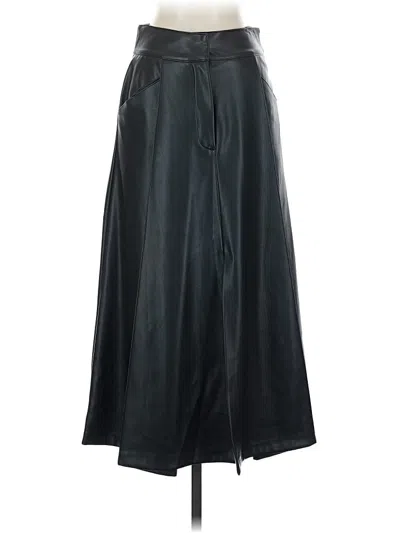 Pre-owned Zara Faux Leather Skirt In Black
